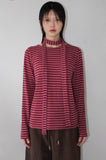 [SET] STRIPE SLEEVE T/SCARF