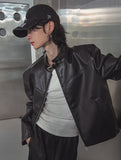 Kent western buckle leather jacket