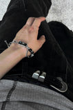 2TYPE [Ball Mix, Double Chain Mix] Layered Silver Bracelet