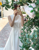 Winned High Neck Satin Sleeveless One Piece (Strap Set)