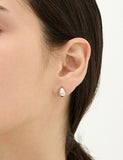 Champagne Full Moon Silver (W) Volume Earrings