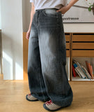 Ryoko vintage washed wide denim pants