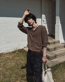 Crunchy linen ribbed round neck cardigan