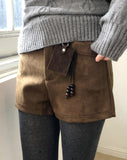 [Belt + Keychain + Pants SET] Defi Suede Short Pants