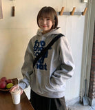 [unisex] Dokiri Lettering Brushed Hoodie