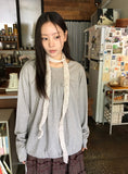 Raneehi Shirring Ribbon Long Sleeve Tee