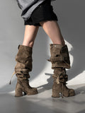 1171 Multiway Buckle Thigh High Boots (8cm)