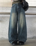 [A/M] Seulleon Cut Denim Washing Wide Pants