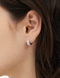 Essence Silver (W) Moissanite Double One Touch Earrings