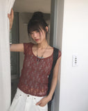 Nuvo See-through Lace Short Sleeve T-shirt