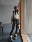 Jerry Double Button Pleated Skirt Pants