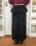 Herr Strap Banding Waist Layered Pile Training Skirt Pants