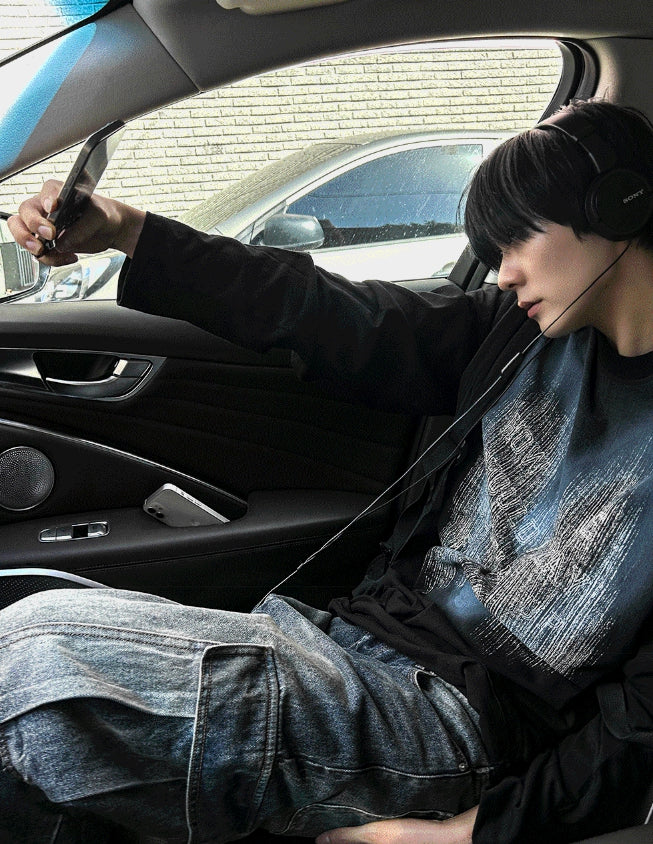 [COSYHARU公式]Hand Spray Brush Long Sleeve T-shirt COSYHARU (コシハル) - ハンドスプレーブラッシュ長袖Tシャツ