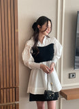 Moileen Layered Knit Shirt Blouse