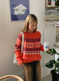 Clan Wool Nordic Snowflake Round Knit