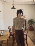 Louis cable V-neck cardigan