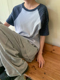 [BAONHAUS] Hirun Dot Color Matching Raglan Short Sleeve Tee