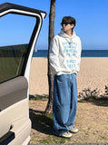 Unisex world lettering brushed hoodie