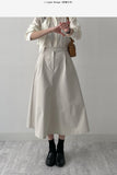 Edel Pintuck Flare Long Skirt
