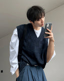 block knitted vest