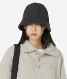 Cable knitting bucket hat