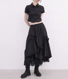 Lovely Lace Ribbon Balloon Layered Skirt