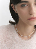 H edition Silver(Y) White Pearl Bead Necklace 4mm