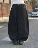 [Non-Fade] Genji Stud Pocket Balloon Fit Denim Long Pants