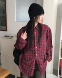 [UNISEX] Dickz Vintage Check Brushed Long Sleeve Shirt