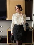 Twinty Sequins Tweed Mini Skirt