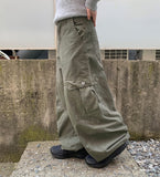 Anno Curved Cotton Cargo Wide Pants