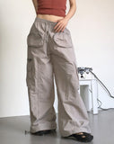 Checel Cargo Zipper Pocket Nylon Wide Two-Way Pants
