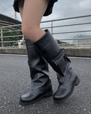Nikki Pocket Leather Long Boots