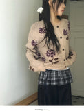Karim Rose Flower Knit Cardigan
