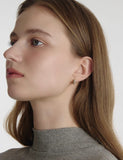 Ice Block Silver One-Touch Earrings S