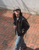 Roine Collar Leather Jacket