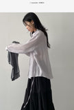 Pleated Strap Loose Fit Blouse