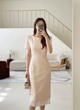 Monet H-Line Chiffon Color Matching One Piece