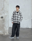 Ombre Check Western Hood Shirt