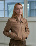 Minimal Crop Vegan Leather Jacket