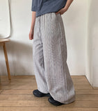[unisex] Necket linen stripe banding pants