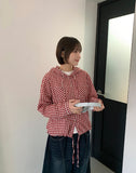 Kososo Check Hood Crop Shirt