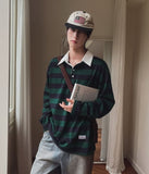 Douji stripe collar t-shirt