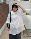 [unisex] Melter Summer Nylon Hood Short Sleeve Shirt