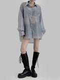 Two-way see-through wrap shirt