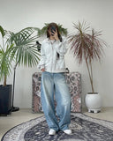 Ness Curved Leopard Denim Pants
