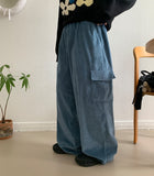 [BAONHAUS] Pomp corduroy cargo banding pants