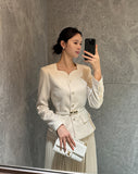 Roicheu Heart Neck Short Jacket