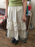 Harimi Shirring Tiered Banding Long Skirt