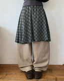 Haen Check Layered Midi Skirt
